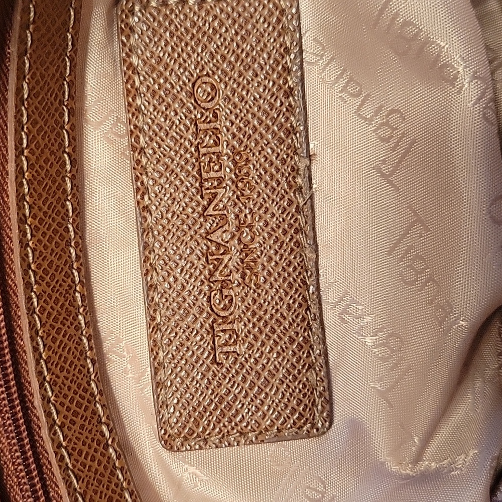 Tignanello leather satchel in brown. bronze & gold. - Picture 11 of 11